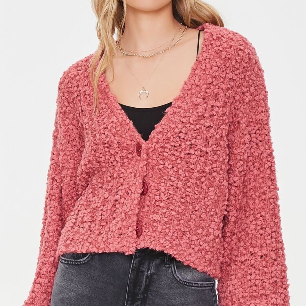 NWOT popcorn knit cardigan sweater